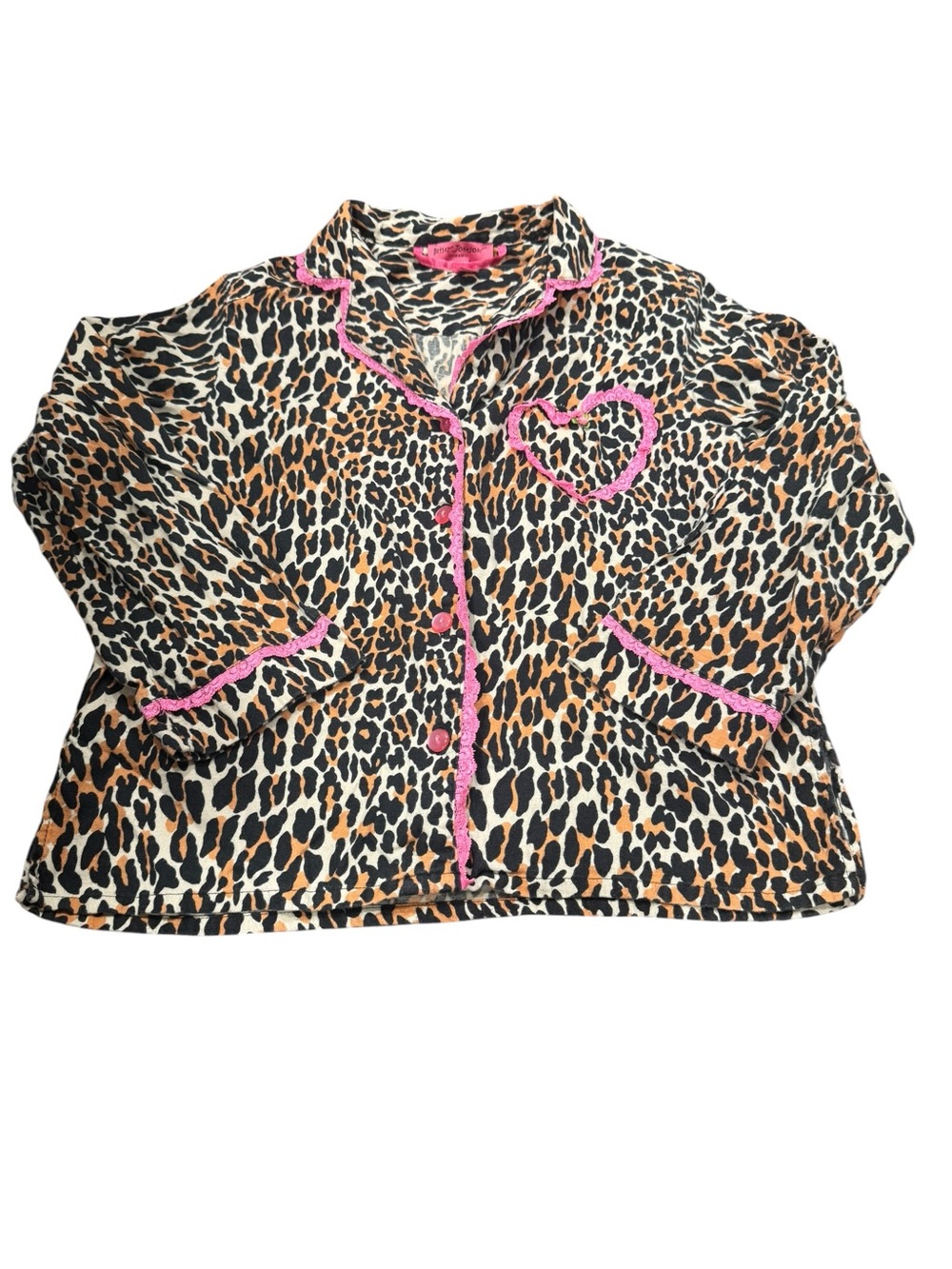 Betsey Johnson Leopard Print Pajama Set - 100% Cotton - Picture 3 of 6